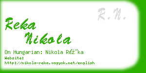 reka nikola business card